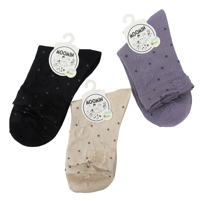 MOOMIN ソックス 逆スパ ミイ ドット